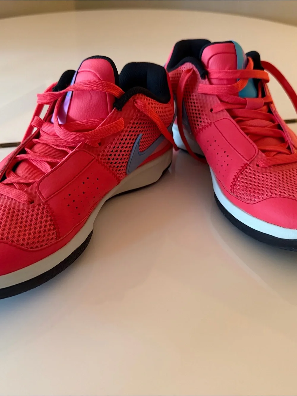 Nike Ja 1 Kaari Men’s Athletic Sneakers in Bright Pink with Blue Accents